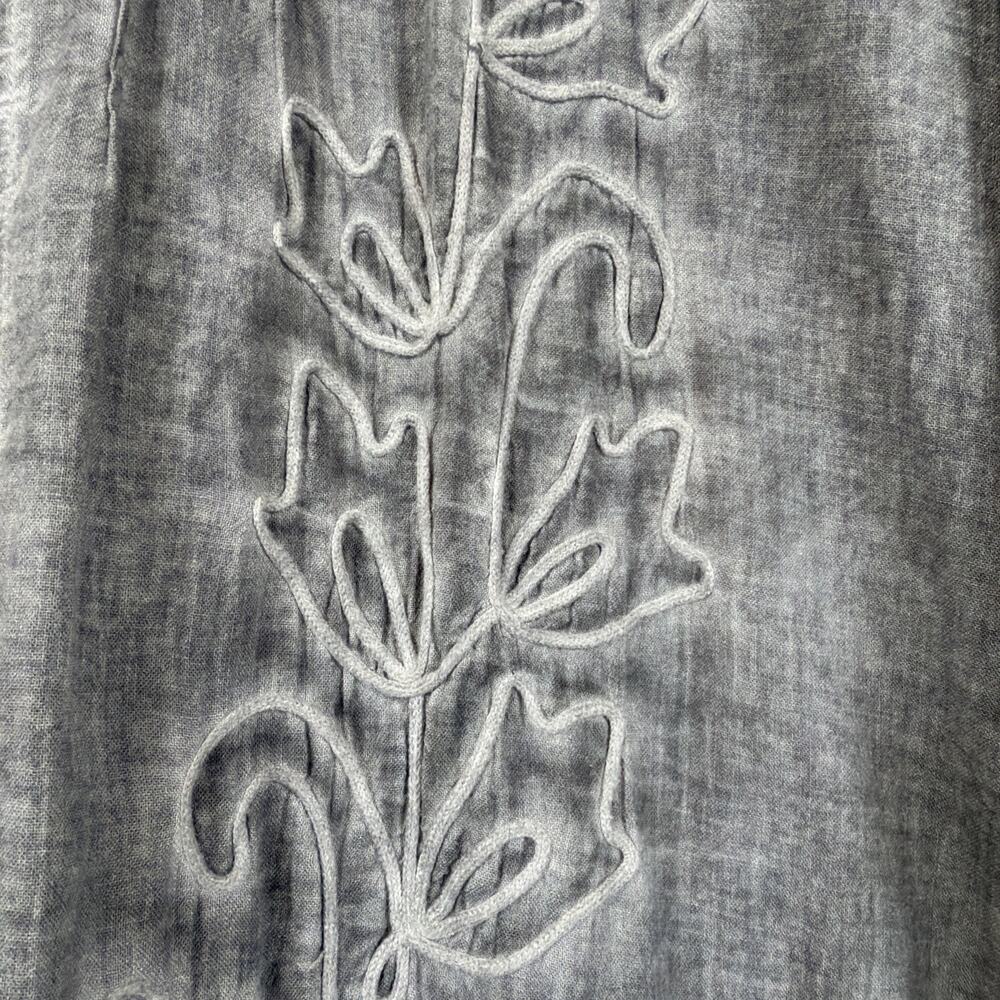 Gretty Zueger Gray V Neck Lace On Cuffs Hem High Low Tunic #1364 Size 2X - Picture 5 of 12